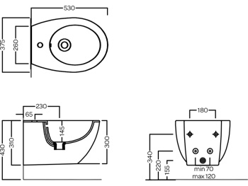 Биде подвесное Hatria PLANETA Y9E301