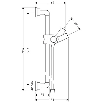Axor Citterio Штанга для душа, 0,9м, цвет: хром 27831000