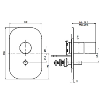 Смеситель для душа Fima Carlo Frattini Nomos Go встраиваемый, с переключателем на 2 выхода, хром F4169X2CR