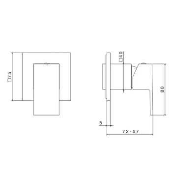 Встроенный однорычажный смеситель FUTURA для душа Kerama Marazzi на 1 источник черный матовый 66475EKM.01.093