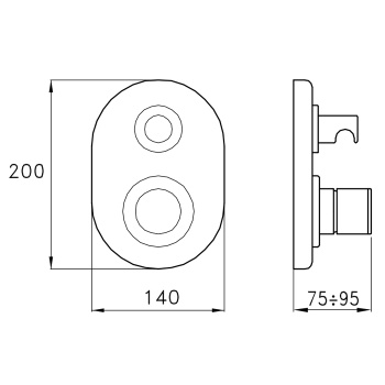 Внешняя часть встраиваемого смесителя для ванны Stella Bamboo 3254mc P.v. с авт.переключателем, хром BT 01405 CR00