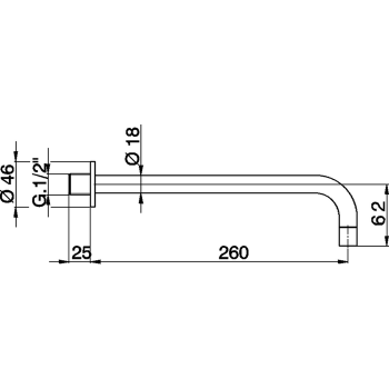 Настенный излив Cisal Components 260мм, хром ZA00225121