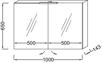 Зеркальный шкаф 100 см Jacob Delafon EB1365-N21, серый титан