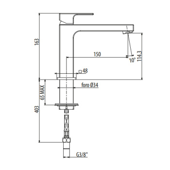 Смеситель для раковины Gattoni Kubik 2581/25C0 хром