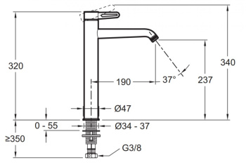 Смеситель для раковины Jacob Delafon Nouvelle Vague E78340-CAT хром