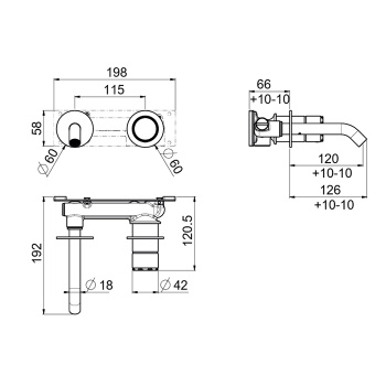 Настенный смеситель для раковины Carimali Still Oh 0-STL2701EST-CR хром