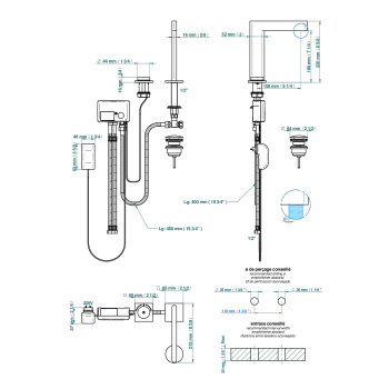 Смеситель для раковины электронный THG Icon-x Titane A Manettes U7K-A02-170V хром