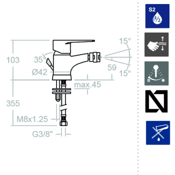 Смеситель для биде Ramonsoler Titanium 1803