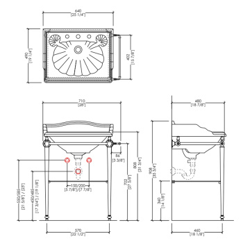 Раковина Devon&Devon Cambridge 64х49 с 1 отверстием под смеситель для пьедестала/консолей ANGEL/TIFFANY белый IBLG1FCAM