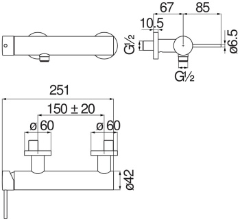Смеситель для душа Nobili Velis VE125130FLP черный