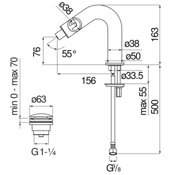 Смеситель для биде Nobili Sole SO130119/2IX сталь