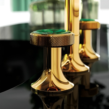 Запорный вентиль Jorger Valencia 638.60.432.022-12 розовое золото/чёрный хрусталь 