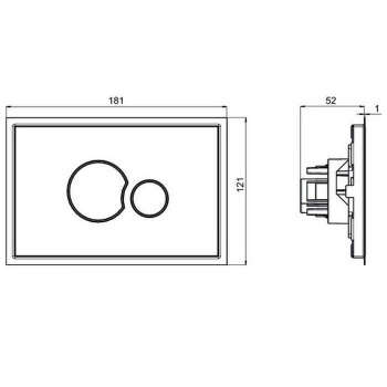 Клавиша смыва Sanit sg706 с рамкой и клавишами -стекло/пластик, мята/хром 16.719.81..0000