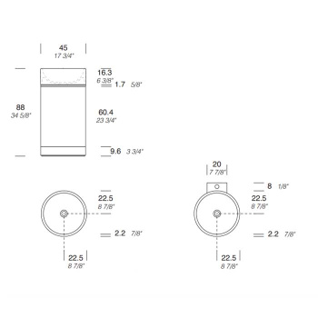 Раковина напольная Noorth Milldue Edition Roma Ii 450x880, слив в пол, основ Rovere nero, корп Noce Canaletto, вставк Platino, раков Bianco opaco, 2017.B