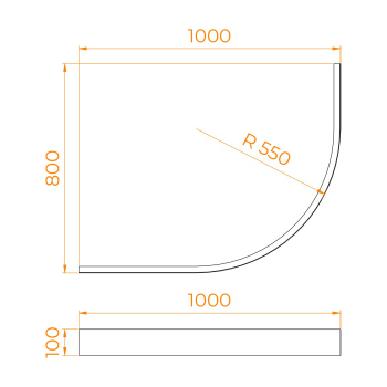 Экран для душевого поддона RGW AWS N (Асимметричный) 16232114-92