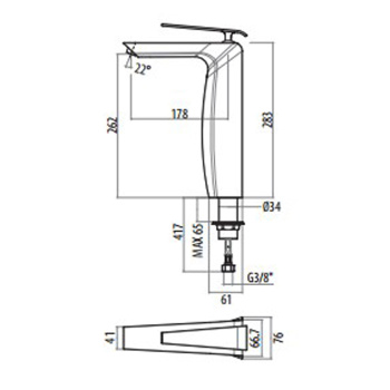 Смеситель для раковины высокий Gattoni Boomerang 4546/45С0cr хром