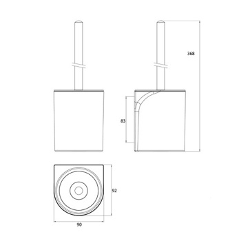 Ерш подвесной Emco Flow держатель/ручка, черный 2715 133 00