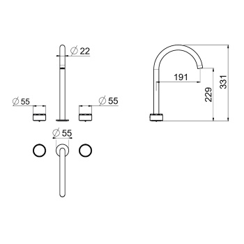 Смеситель для раковины Carimali Still Oh Still Oh-tall 0-STL1501-CR хром