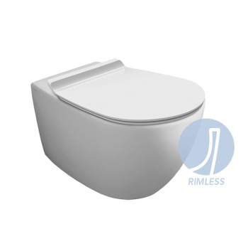 Унитаз подвесной Simas Vignoni VI 18 bia + VI 004 bia + F 85 с крышкой-сиденьем с креплениями