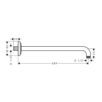 Axor Montreux Держатель душа Classic 389 мм, ½, цвет: полированное золото 27348990
