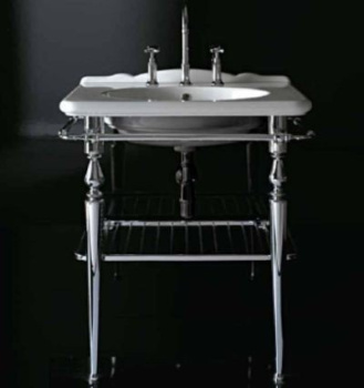 Консоль с раковиной напольная Globo Paestum 75x53x90см на 1 отв, хромированная PATC28 cr