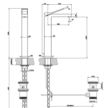 Смеситель для раковины Gessi Rettangolo K 53005.031 хром
