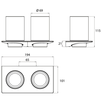 Двойной держатель стаканов Emco Art стаканы хрустальное стекло прозрачное, хром 1625 001 00