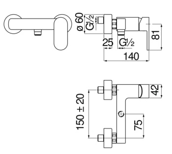 Смеситель для душа Nobili Up UP94130BM черный