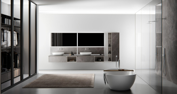 Тумба под раковину Brenta Fusion 90 см подвесной  1 ящик (FS290.90.49.W)