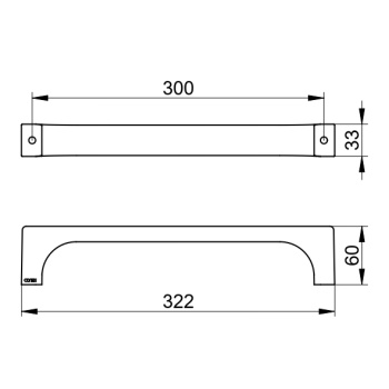 Поручень Keuco Edition 11 11107370000 черный матовый