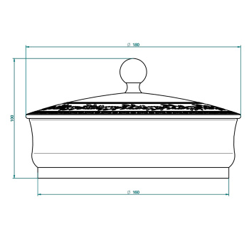 Китайская лакированная коробка с белой керамической крышкой THG Marquise Noir Decor Or A7F-A02-4623 золото