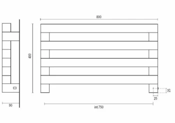 Полотенцесушитель электрический Margaroli Cometa 85817504CRB 40x80 правый хром