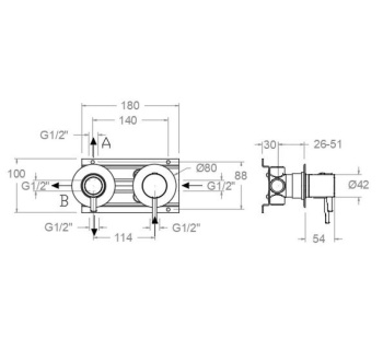 Смеситель для душа Ramonsoler Odisea встраиваемый на 3 выхода 391513HS