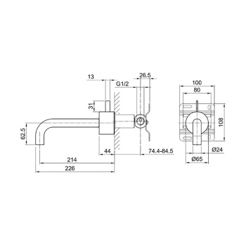 Смеситель для раковины Fantini Af/21 27 02 A513B хром