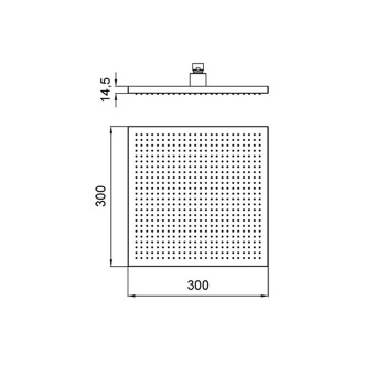 Верхняя душевая лейка Almar 30х30 без держателя, нержавеющая сталь брашированная E044278.BS
