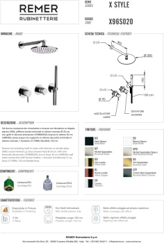 Душевая система Remer X-style черный брашированный хром (CFP) X96S02OCFP