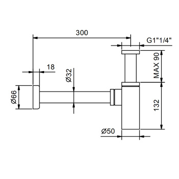 Сифон для раковины и биде Fantini Matt Gun Metal PVD 91 P5 9234