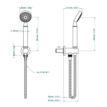 Душевой набор с ручным душем THG Spirit G69-F31-54 soft matt gold