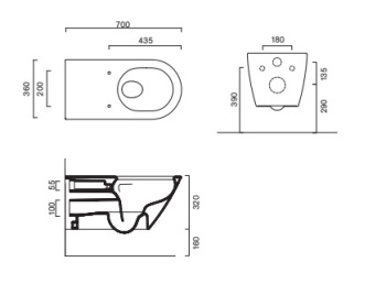 Унитаз подвесной 70×36 Catalano Comfort Bianco lucido 0911700001