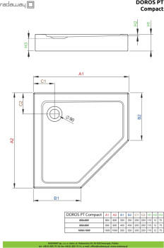 Душевой поддон Radaway Doros PT Compact SDRPT8080-05