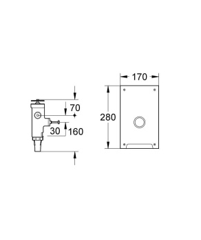 Смывное устройство для унитаза GROHE, хром 42902000