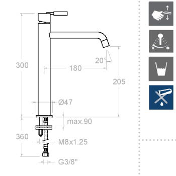 Смеситель для раковины Ramonsoler Atica чаши 7510