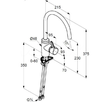 Kludi 42 803 3978 Bingo Star Смеситель для кухни 230 мм