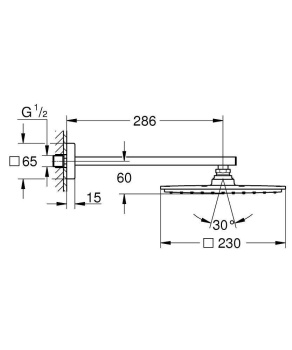 Верхний душ Grohe Rainshower Allure 230 26054000 с кронштейном