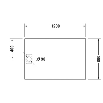 Duravit  Stonetto Поддон композитный прямоугольный  1200x800х50mm, d90, цвет белый