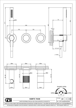 Смеситель для душа Gessi 70438.735 Warm Bronze PVD