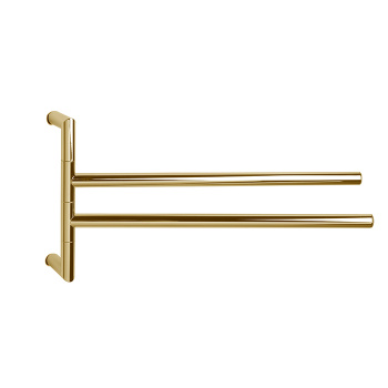 3SC Guy Полотенцедержатель двойной, поворотный, плечо 35см, цвет: золото 24к. Lucido GU19GD
