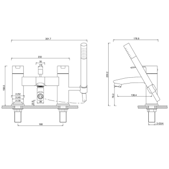 Смеситель для ванны Burlington Britton CTA16 хром
