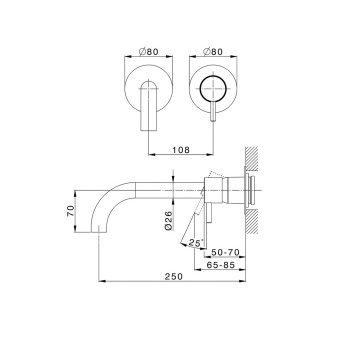 Смеситель для раковины Cisal Less New LN00551E21 хром