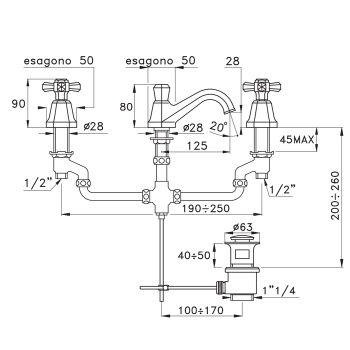 Смеситель для раковины Stella Eccelsa 3224 EC 00011 AU00 золото